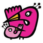 Kev Munday - Two Flamingos - Textured Giclee Print - No