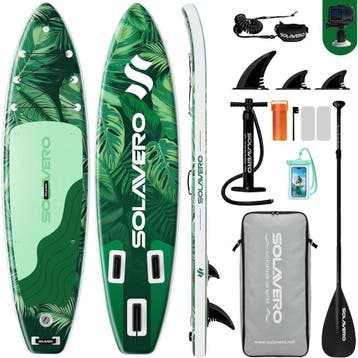 SOLAVERO Opblaasbaar Stand Up Paddle Board met SUP-accessoir, Watersport en Boten, Verzenden, Zo goed als nieuw
