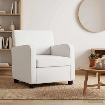 vidaXL Fauteuil Wit Stof, Huis en Inrichting, Verzenden, Nieuw