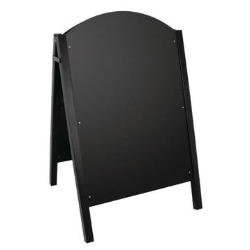 Olympia stoepbord met zwart metalen frame, Verzenden