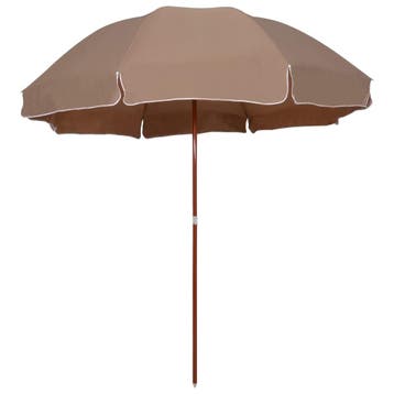 vidaXL Parasol met stalen paal 300 cm taupe, Verzenden, Nieuw, 2 tot 3 meter