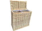 Sweet Living Rieten Wasmand Dubbel - 68x33xH66 cm - Naturel, Verzenden, Zo goed als nieuw