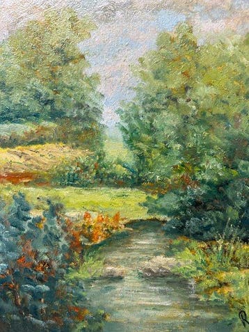 Italiaanse school (XX) - Paesaggio con ruscello