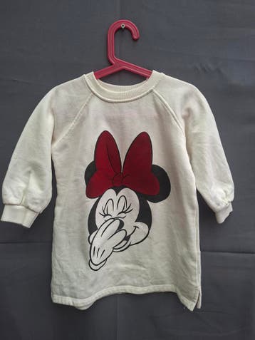 Zara Disney Minnie Mouse sweatjurk ecru maat 98 nette staat, Zo goed als nieuw, Zara, Meisje, Jurk of Rok