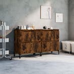vidaXL Dressoirs 2 st 60x35x70 cm bewerkt hout gerookt, Verzenden, Nieuw, 50 tot 100 cm, 25 tot 50 cm