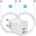 Dubbele USB-C Oplaadstekker met 2x Samsung Oplader Kabel, Telecommunicatie, Ophalen of Verzenden, Nieuw
