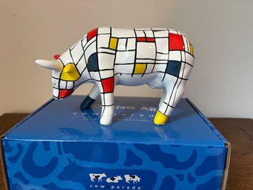 Cow Parade. Cowparade. Moondrian. Medium. - Beeldje -, Antiek en Kunst
