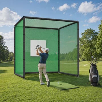 Golf Oefennet 300x300x300 cm met Mat, Balstand en Stalen Fra, Sport en Fitness, Golf, Verzenden, Nieuw