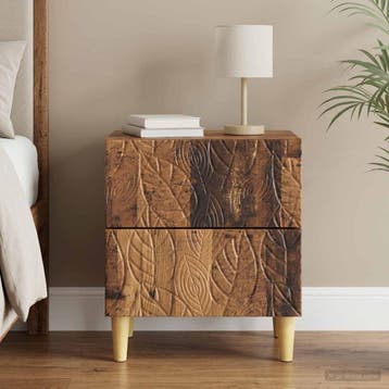 vidaXL Nachtkastje Oud hout 43 x 34,5 x 48 cm Bewerkt hout, Minder dan 45 cm, Verzenden, Nieuw, Minder dan 55 cm