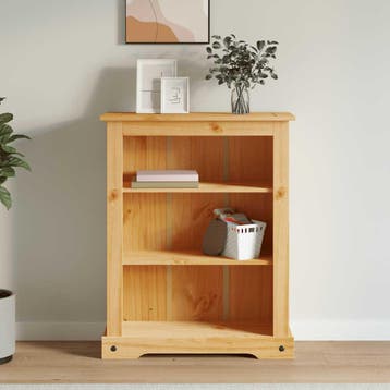 vidaXL Boekenkast grenenhout met 3 planken Corona-stijl, Minder dan 50 cm, Verzenden, 100 tot 150 cm, Nieuw