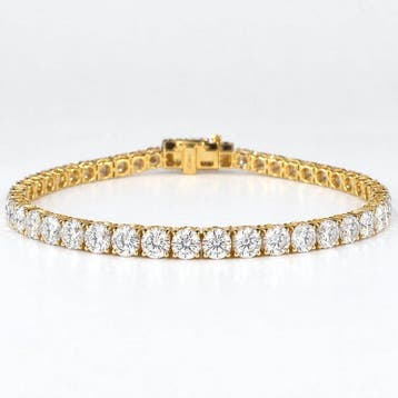 Tennis armband - 14 karaat Geel goud - 4.11ct. tw. Diamant