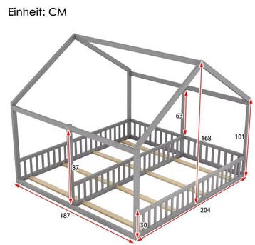 Kindercabine Bed 90x200 cm – 2-in-1 Huisbed voor Twee, Verzenden, Nieuw
