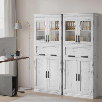 Hoge Kast met 4 Deuren, Lade en Glazen Deuren - 170 cm - Vee, Verzenden, Nieuw