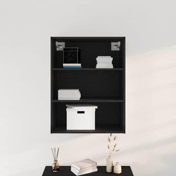 vidaXL Hangende Wandkast Zwart Eiken 69,5 x 32,5 x 90 cm, Minder dan 50 cm, Verzenden, Nieuw, Minder dan 100 cm