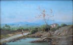 Italiaanse school (XIX) - Mediterrane Landschaft mit