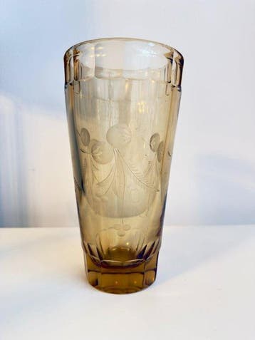 Bohemian - Vaas - Glas - Antieke uraniumglas vaas