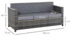 Grijze 3-zits Loungebank met Kussen - Tuin, Terras, Balkon, Verzenden, Nieuw