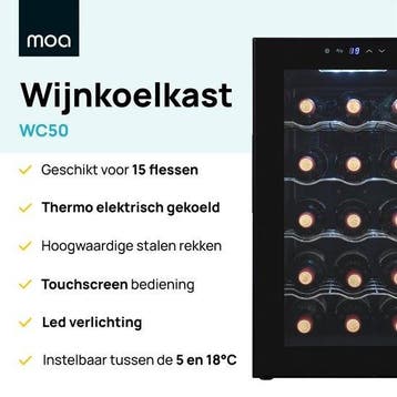 2dekans | MOA WC50 - Wijnkoelkast - Wijnkoeler -, Ophalen of Verzenden, Zo goed als nieuw