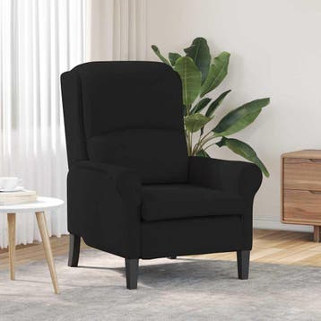 vidaXL Fauteuil Zwart 76 x 94 x 102 cm Microvezel, Huis en Inrichting, Fauteuils, Verzenden, Nieuw