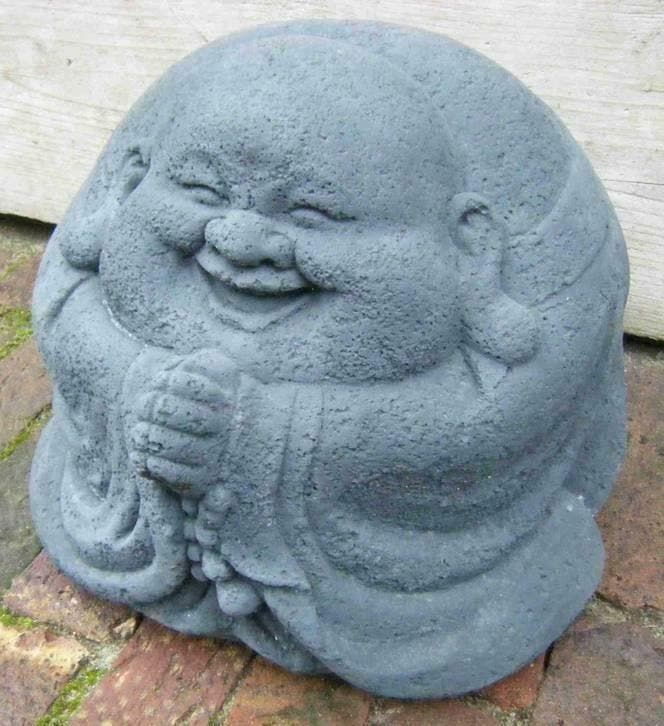 Boeddha beelden, lachende chinese buddha, lavasteen beeld, Tuin en Terras, Tuinbeelden, Boeddhabeeld, Nieuw, Steen, Ophalen of Verzenden