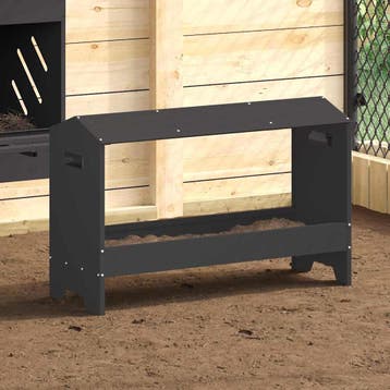 vidaXL Kippen voederbak Zwart 81 x 32 x 53,5 cm Koudgewalst, Verzenden, Nieuw