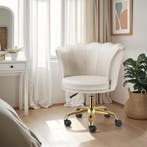 Bureaustoel Stella fluweel, gestoffeerd, dubbele wielen - cr, Huis en Inrichting, Stoelen, Verzenden, Nieuw