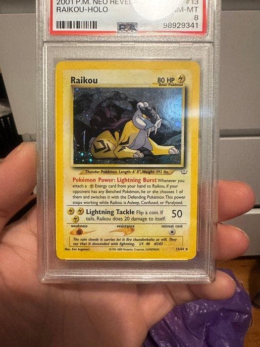 Pokémon - 1 Graded card - Raikou 13/64 Foil - PSA 8 -, Hobby en Vrije tijd, Verzamelkaartspellen | Pokémon