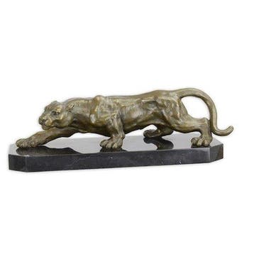 sculptuur, Majestic Panther – Exquisite Bronze Sculpture –
