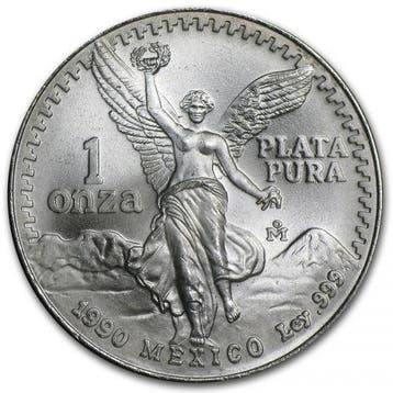 Mexican Libertad 1 oz 1990 (1.200.000 oplage), Verzenden, Zuid-Amerika, Losse munt, Zilver