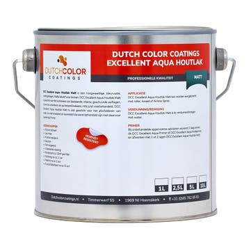 DCC Excellent Aqua Houtlak Matt RAL 7021 | Zwartgrijs 2.5L, Verzenden, Zwart, Nieuw, Lak
