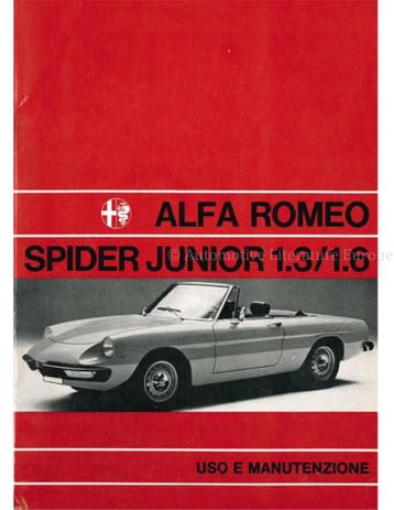1972 ALFA ROMEO SPIDER 1300 1600 JUNIOR INSTRUCTIEBOEKJE