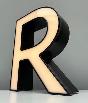 Letter R - Reclamebord - Kunststof, Aluminium