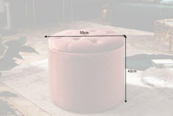 Elegante kruk MODERN BAROK 50cm oudroze fluwelen opbergmand, Ophalen of Verzenden, Nieuw