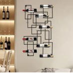 Wand Wijnrek 10 Flessen – Metalen Geometrisch Design, Verzenden, Nieuw