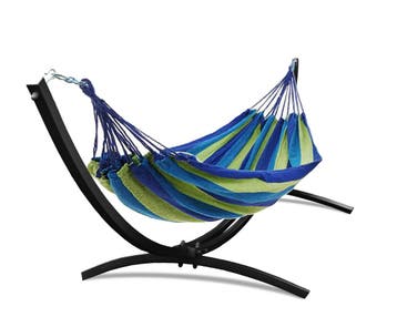 Hangmat Staal 220kg | Premium | OP=OP, Tuin en Terras, Hangmatten, Meerpersoons, Nieuw, Ophalen of Verzenden, Met standaard