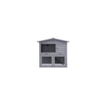Konijnenhok Topmast Grey Washed – Houten Buitenhok met 2.., Dieren en Toebehoren, Knaagdieren en Konijnen | Hokken en Kooien, Verzenden
