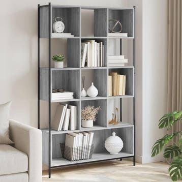vidaXL Boekenkast 102x28x172 cm bewerkt hout grijs sonoma, Verzenden, Nieuw, Overige houtsoorten