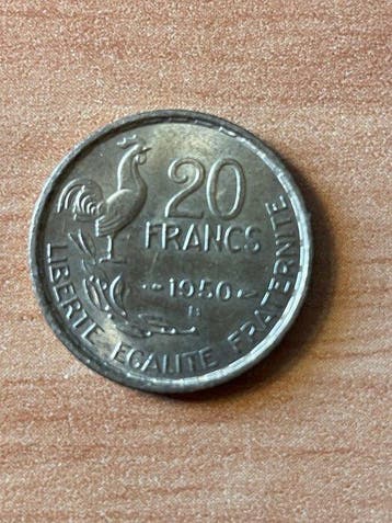 Frankrijk. 20 Francs 1950-B Georges Guiraud. Variété 4