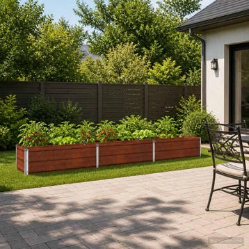 vidaXL Verhoogd Tuinbed Roestig 240 x 40 x 24 cm corton, Minder dan 30 cm, Verzenden, Minder dan 60 cm, Nieuw