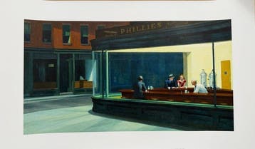 Edward Hopper - (after), Nighthawks, 1942, Copyright The Art