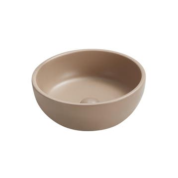 Waskom Carina 41x41x14cm mat beige inclusief afvoerplug, Verzenden, Nieuw
