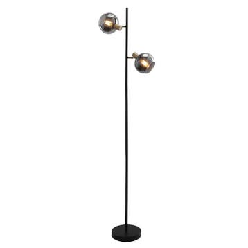 Moderne vloerlamp grijs, Avery, met schakelaar, Nieuw, Ophalen of Verzenden, Glas, Modern