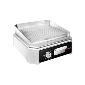 GGM Gastro | Elektrische bakplaat - 2,5kW - Geribbeld |, Verzenden, Nieuw in verpakking, Fornuis, Frituur en Grillen