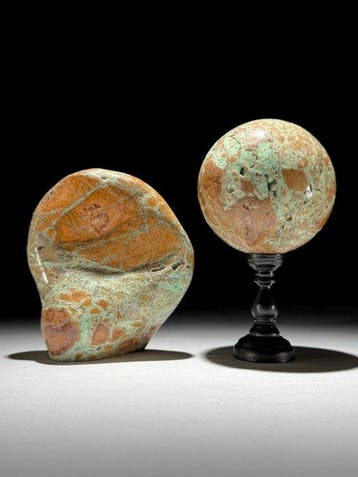 GEEN MINIMUMPRijs - Prachtig paar groene smithsoniet