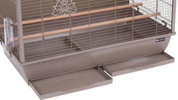 Vogelkooi Flamingo Ibis Taupe – Parkietenkooi met Dakopen., Verzenden, Nieuw, Metaal, Vogelkooi