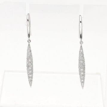 Oorbellen - 14 karaat Witgoud Diamant (Natuurlijk), Sieraden, Tassen en Uiterlijk, Oorbellen, Nieuw