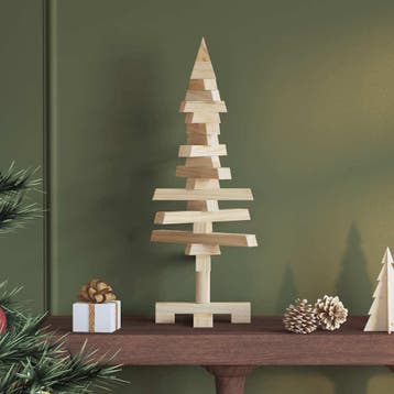 vidaXL Kerstdecoratie kerstboom 60 cm massief grenenhout, Diversen, Verzenden, Nieuw