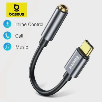 Baseus USB-C naar 3.5mm Audio Adapter Kabel - Hoge Kwaliteit, Verzenden, Nieuw