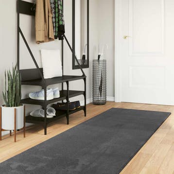 vidaXL Medium pile zachte en wasbare tapijt HUARTE Antraciet, Verzenden, Nieuw