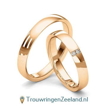Trouwringen in 14/18 karaat roségoud glans gepolijst 3,5 ..., Verzenden, Nieuw
